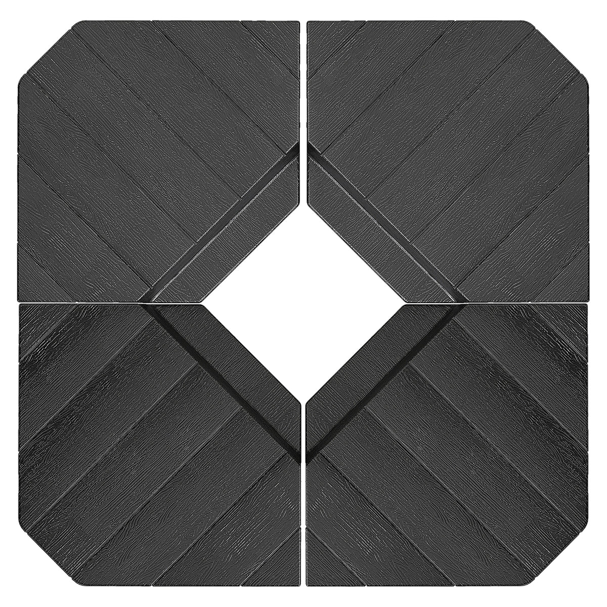 Outsunny Umbrella Weights for Cantilever Parasols, Set of 4 Heavy Duty Parasol Base Stand Weights, 80kg Sand or 60kg Water Filled, Black