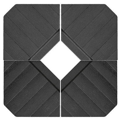 Outsunny Umbrella Weights for Cantilever Parasols, Set of 4 Heavy Duty Parasol Base Stand Weights, 80kg Sand or 60kg Water Filled, Black