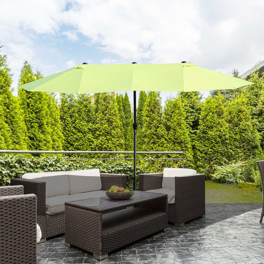 Parasol dwustronny Outsunny, 2,7x4,6 szer. x 2,4 wys. m-zieleń trawiasta