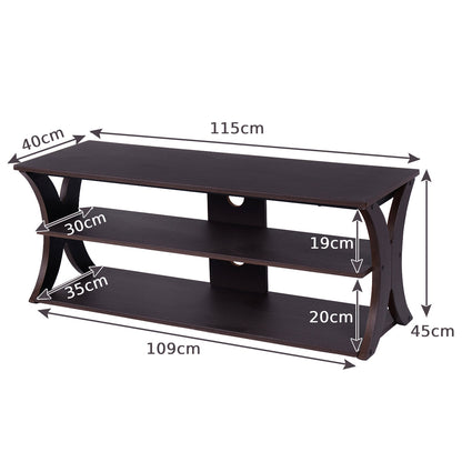 Media Console Table with Open Storage Shelves for Living Room Bedroom