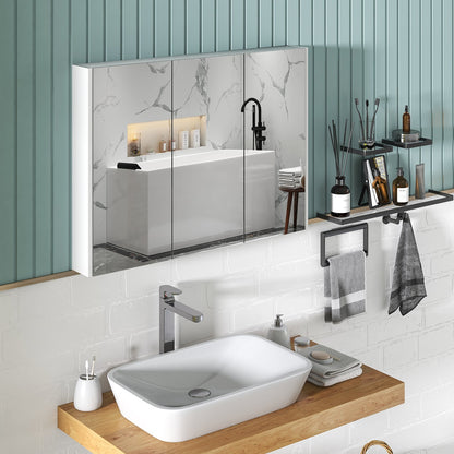 Frameless Bathroom Wall Mounted Medicine Cabinet with Mirror-White