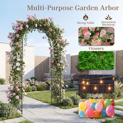 Metal Garden Arbor 103 x 49.5 x 223 CM Heavy-Duty Archway Decoration