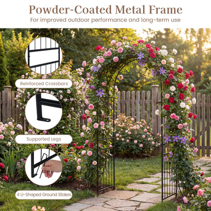 Metal Garden Arbor 103 x 49.5 x 223 CM Heavy-Duty Archway Decoration