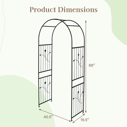 Metal Garden Arbor 103 x 49.5 x 223 CM Heavy-Duty Archway Decoration