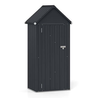 Metal Garden Tool Shed with 3 Adjustable Shelves-Dark Grey
