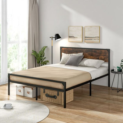 Metal Platform Bed with 9 Support Legs-King size