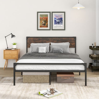 Metal Platform Bed with 9 Support Legs-King size