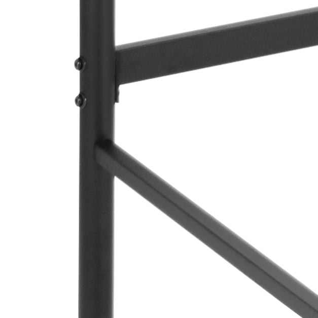 Metal Space-saving Loft Bed Frame with Full-length Safety Guardrail-Black