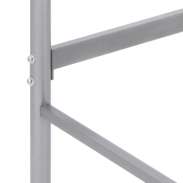 Metal Space-saving Loft Bed Frame with Full-length Safety Guardrail-Silver