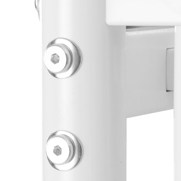 Metal Space-saving Loft Bed Frame with Full-length Safety Guardrail-White