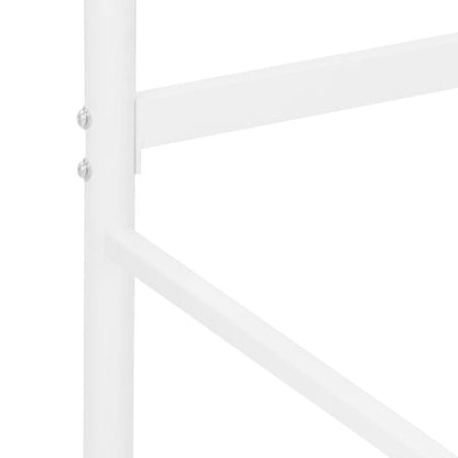Metal Space-saving Loft Bed Frame with Full-length Safety Guardrail-White