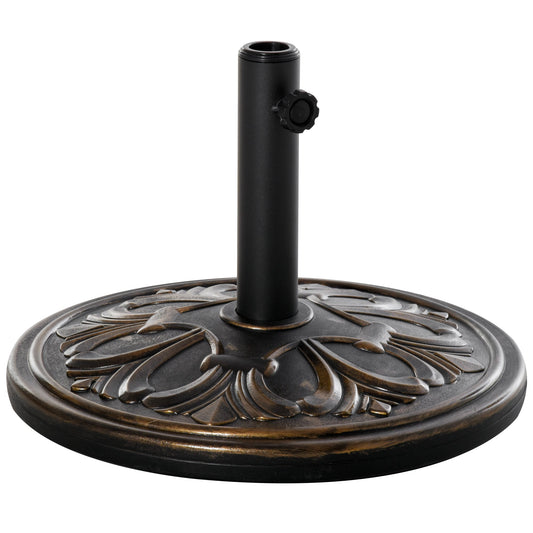 Outsunny 13kg Round Umbrella Base Outdoor Parasol Base Weight Stand Holder for Outdoor Garden Bronze Tone