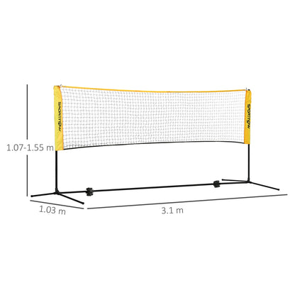 SPORTNOW 3m Badminton Net, Height Adjustable Outdoor Sports Net, with Carry Bag, for Tennis, Pickleball, Volleyball