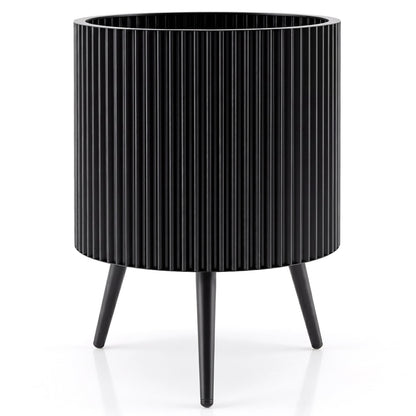 Mid-Century Modern Plant Pot with Built-in Drainage Holes and Stand-M