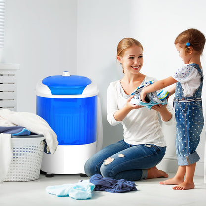 2 in 1 Mini Single Tub Washer Spin Dryer Semi-automatic-Blue
