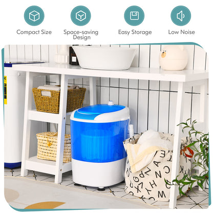 2 in 1 Mini Single Tub Washer Spin Dryer Semi-automatic-Blue