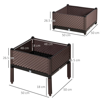 Outsunny Set of 4 Raised Garden Bed Elevated Planter Box with Self-Watering Design