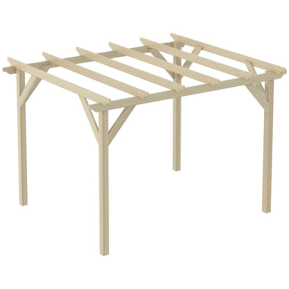 Outsunny 3.6 x 3(m) Wooden Garden Pergola Kit Decorative Outdoor Gazebo Shelter for Climbing Vines, Flowers, Natural