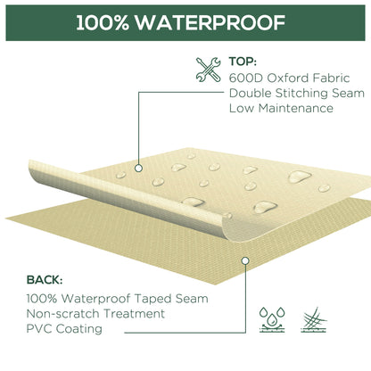 Outsunny 600D Oxford Cloth Furniture Cover 3 Seat Rattan Chair Protector Large Garden Patio Outdoor Waterproof L152 x W87 x H58-79cm