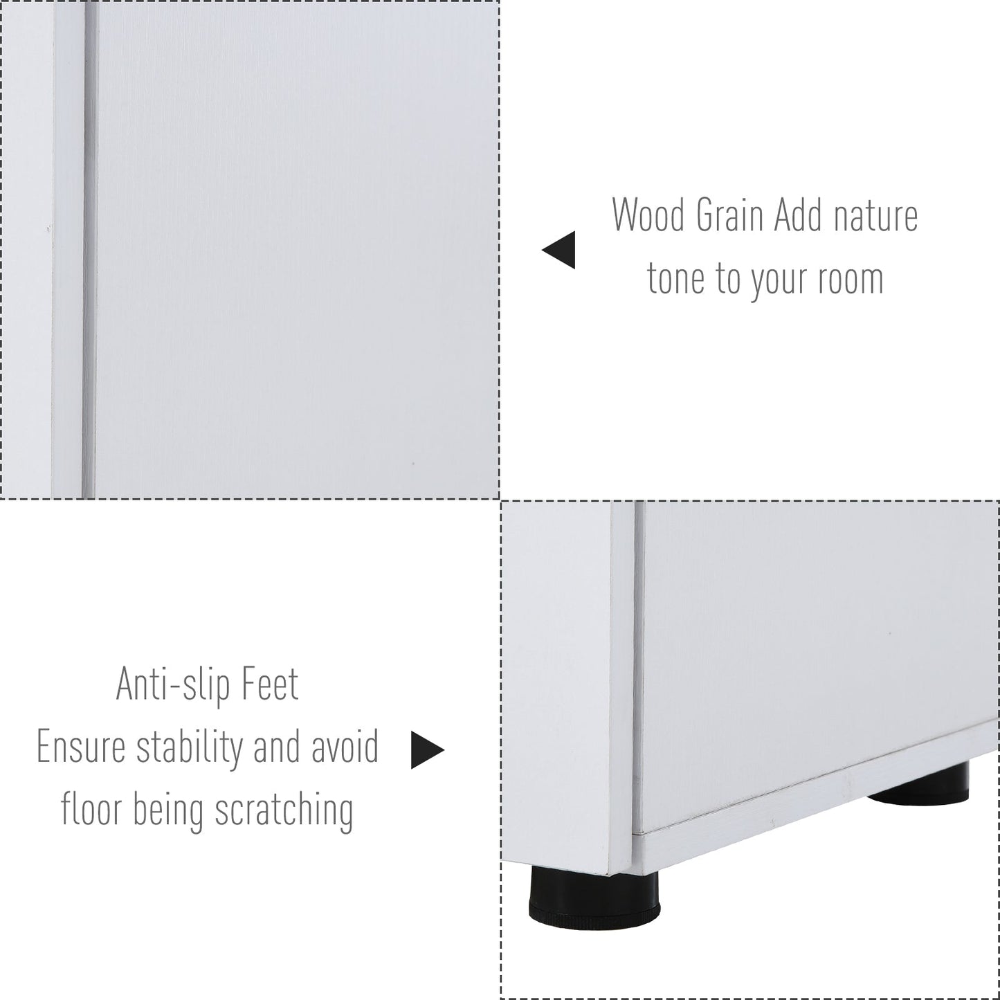 Vinsetto Lockable Office Storage Cabinet 2-Tier Filing Cabinet w/ Feet 2 Keys Melamine Coating Aluminium Handles Home Office Printer Stand White