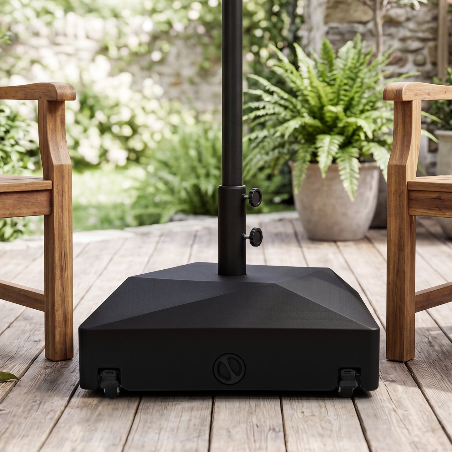 Mobile Fillable Umbrella Base with 4 Wheels and 2 Knobs