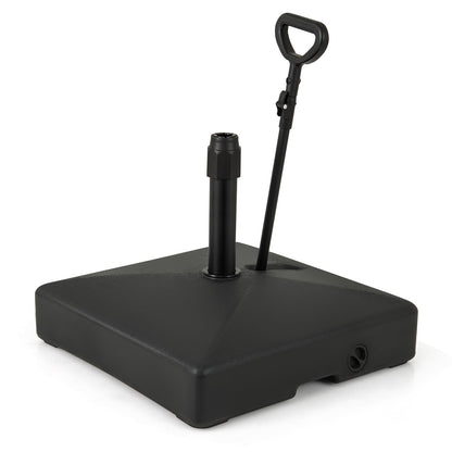 Mobile Patio Umbrella Base 59 kg Capacity Umbrella Stand with 3 Wheels-Black