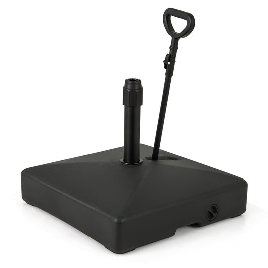 Mobile Patio Umbrella Base 59 kg Capacity Umbrella Stand with 3 Wheels-Black