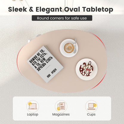 Mobile Standing Desk with Pneumatic Lift-Pink