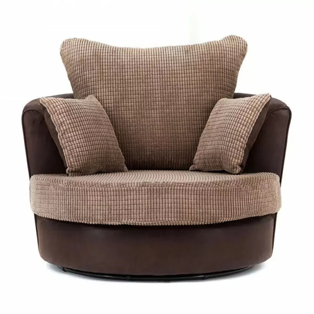 Modern Suite Cord Fabric Corner Sofa - Brown