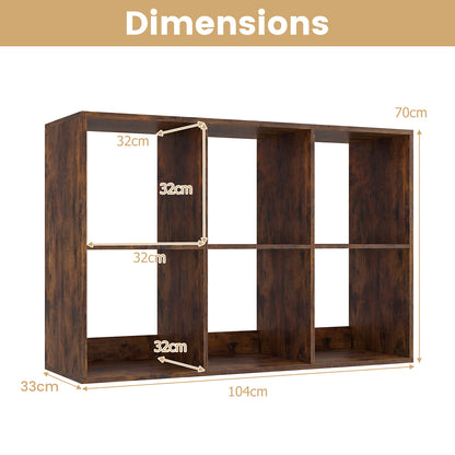 6-Cube Open Bookshelf with Anti-toppling Kit