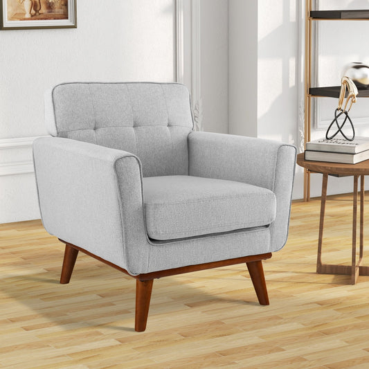 Modern Accent Armchair with Removable Padded Seat Cushion-Grey