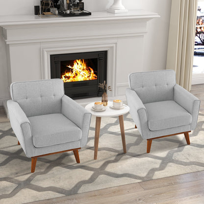 Modern Accent Armchair with Removable Padded Seat Cushion-Grey