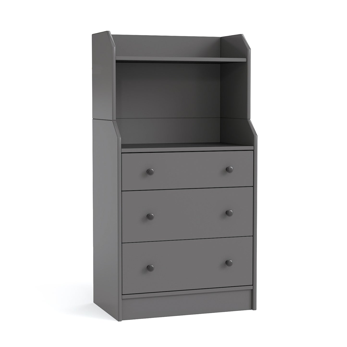 Modern Chest of Drawers Dresser with Shelves-Grey