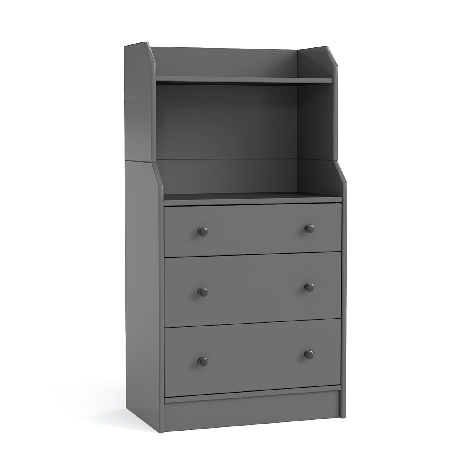 Modern Chest of Drawers Dresser with Shelves-Grey