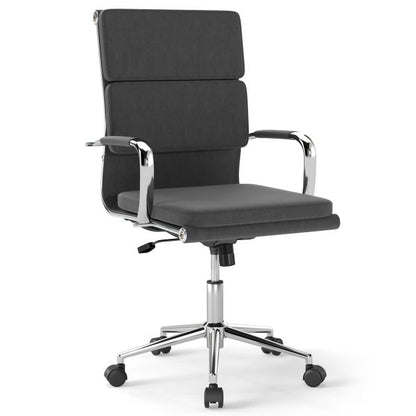 Modern Leatharire Conference Chair with Rocking Backrest-Grey