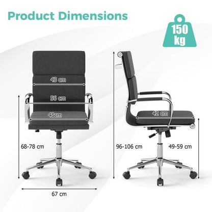 Modern Leatharire Conference Chair with Rocking Backrest-Grey