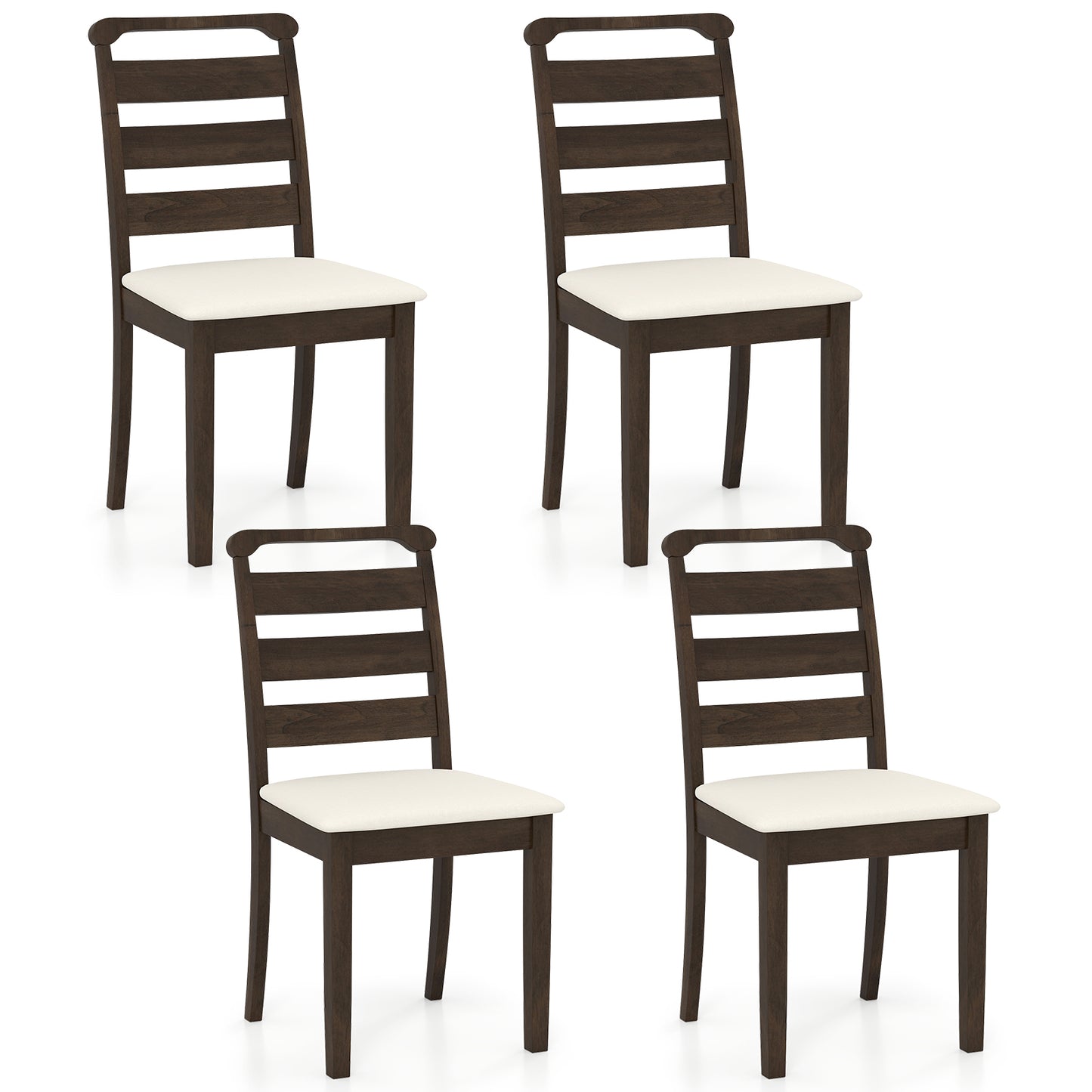 Modern Dining Chair Set of 4 Upholstered Farmhouse Chairs with Rubber Wood Frame