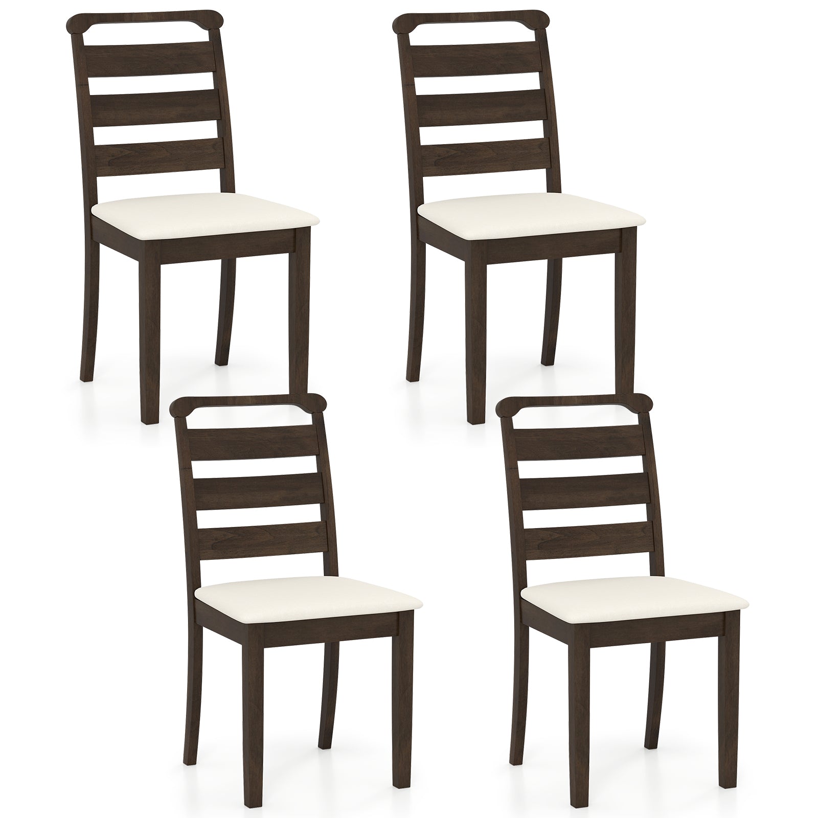 Modern Dining Chair Set of 4 Upholstered Farmhouse Chairs with Rubber Wood Frame