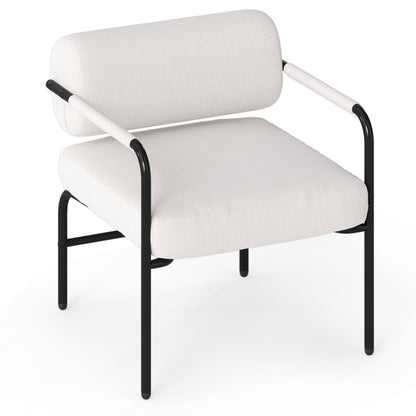 Modern Leisure Chair Velvet Upholstered Accent Chair-White