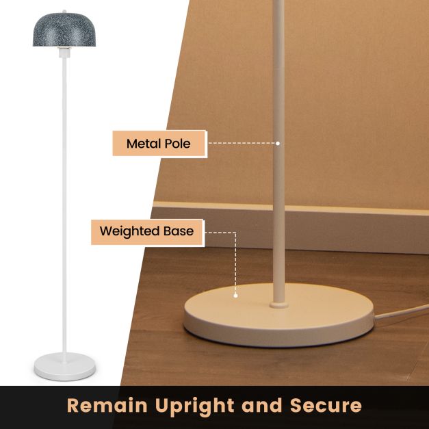 Modern Pole Floor Lamp with Lampshade and Foot Switch