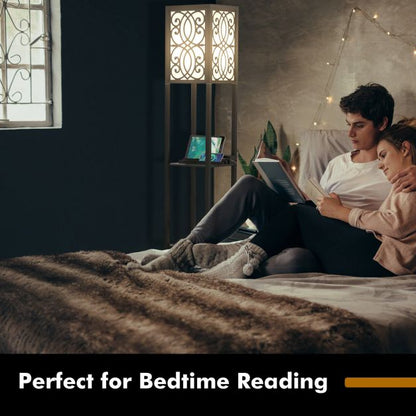 3-Layers Free-standing Light with 2 USB Charging Ports and Storage Drawer