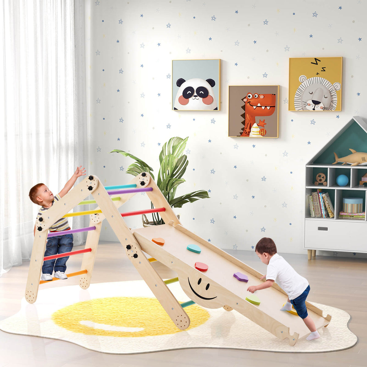 Montessori Climbing Set for Toddlers Foldable with Fun Seesaw-Colourful