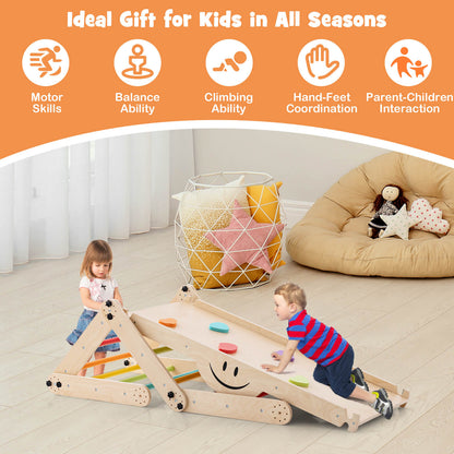 Montessori Climbing Set for Toddlers Foldable with Fun Seesaw-Colourful