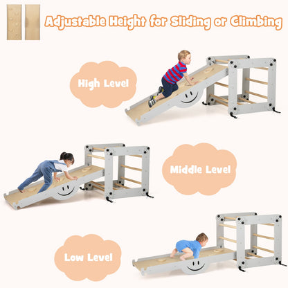 Montessori Climbing Set for Toddlers Foldable with Fun Seesaw-Grey