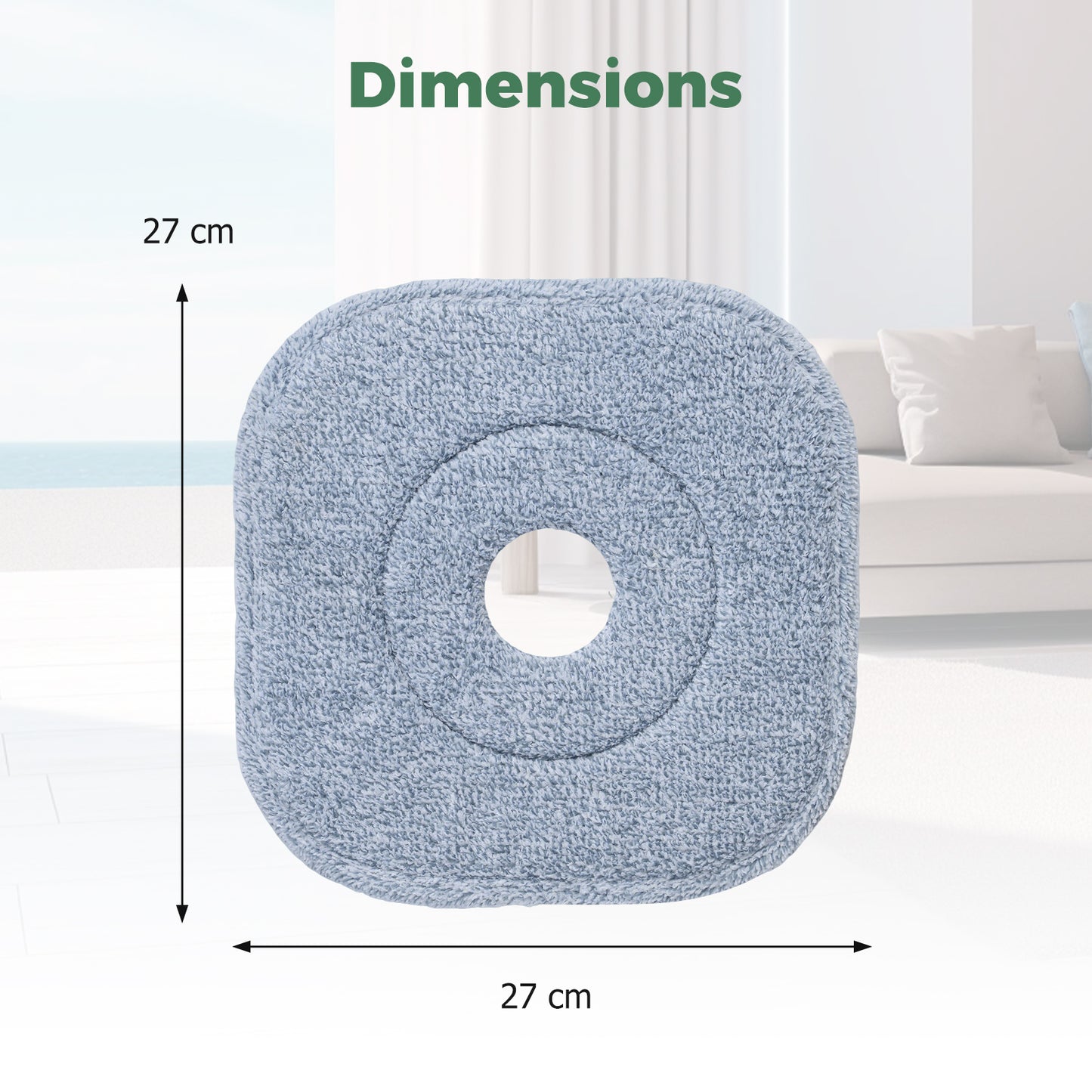 Mop and Bucket Set with Wringer Flat Floor Mop and Bucket System with 2/8 Washable Microfiber Pads-Navy