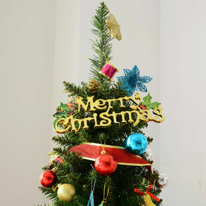 HOMCOM 5ft Unlit Artificial Christmas Tree, Pencil Slim Xmas Tree with Solid Stand and Realistic Branches, Green
