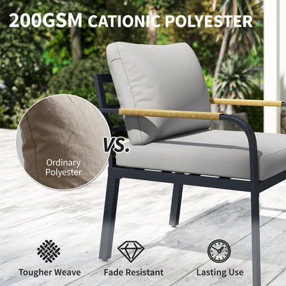Outsunny 7 Seater Garden Furniture Set, Metal Garden Sofa Set with Cushions, Outdoor Furniture Conversation Sets, Light Grey