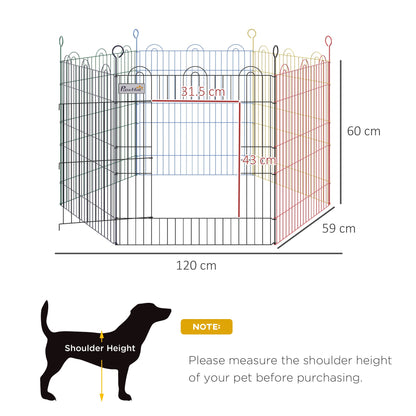 PawHut Dog Playpen Puppy Pen Metal Rabbit Run Pet Crate Fence w/ Door Indoor & Outdoor _120 x 60H cm