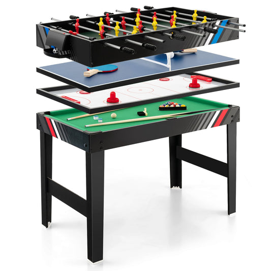125CM 4-in-1 Multi Games Table with Accessories for Home Play Room