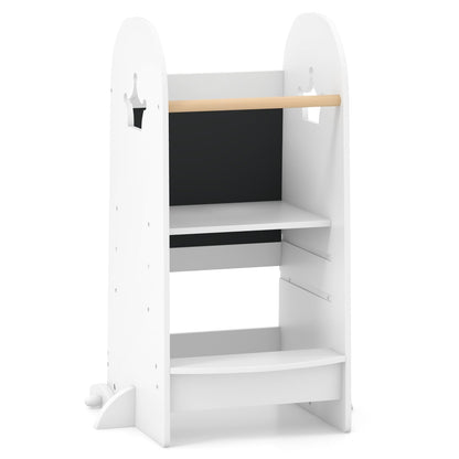 Multi-purpose Kids Kitchen Tower Children Standing Tower-White